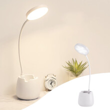 Luzes de Natal para árvore, luminária de mesa recarregável com proteção para os olhos e USB, porta-canetas, luz de leitura de cabeceira,