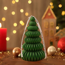 Velas navideñas navideñas con forma de árbol de Navidad plegable verde. Disfrute de un ambiente cálido, confortable y una fragancia alegre en