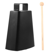 Cencerro de metal, instrumento musical de percusión, campana de mano con baqueta para principiantes y profesionales.