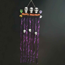 Cortina de porta de Halloween QISIWOLE, cortina de entrada com decoração assustadora de esqueleto de Halloween (0,6 x 1,5 pés)