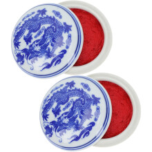 Conjunto de 2 almofadas de tinta multiuso para treinamento de caligrafia, scrapbooking, carimbos DIY em estilo chinês para cerâmica, ideal para