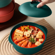 Tigela reutilizável e leve para arroz, sopa, lanches, frutas e saladas - Tigelas grandes para servir na cozinha; Compatível com uso diário.