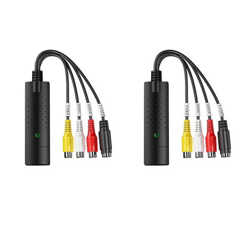 2X USB2.0 Easy Cap Video TV DVD DVR Inspelningsadapter Easier Cap USB Videoinspelningsenhet Stöder Win10