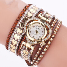 Relógio de pulso feminino YiFudd com pulseira cravejada de diamantes