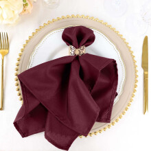 Efavormart Balení 5 prémiových BURGUNDY 20" x 20" Pratelné polyesterové ubrousky skvělé pro svatební hostiny, večírky v restauraci