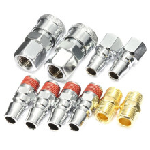 Lot de 10 raccords rapides pour tuyau d'air comprimé 1/4'' BSP, connecteurs pour compresseur.