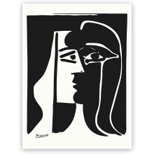 Picasso „Der Kuss“-Poster – Abstraktes Gemälde, moderne Leinwandkunst für Wohn- und Schlafzimmer (60 x 80 cm), ungerahmt
