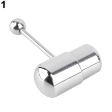 EIGTHTAIL1Pc Coola Vibrerande Skivstång Tungringar Stänger Piercing Rostfritt Stål Kroppssmycken Silver