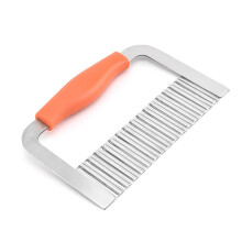 Jacenvly Decoração de Ano Novo Liquidação Cortador de Batatas Fritas Multifuncional em Aço Inoxidável com Ondas Utensílios de Cozinha