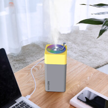 Kafsov USB Mini Luftfugter, 8-12 timers driftstid, Stille Kølig Mist til Soveværelse, Kontor, Planter, Rejser - Grå