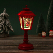 Vianočná dekorácia, veterná stolová lampa, osvetlené ozdoby, dekorácia Santa Clausa do domácnosti, červená