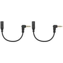 2 x 3,5 mm 3-biegunowy TRS żeński na 4 TRRS męski 90 stopniowy kabel adaptera mikrofonowego