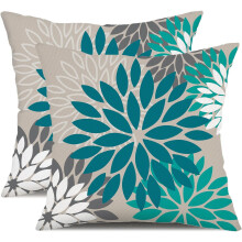Housses de coussin d'extérieur 45 x 45 cm, imperméables, à motifs géométriques