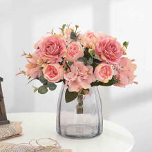 Bouquet artificiel de pivoines et d'hortensias – 6 tiges