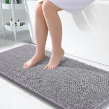 Tapis de bain en chenille 50 x 30 cm, envers en caoutchouc