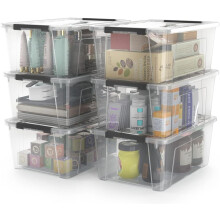 Bac de rangement transparent Ă fermeture 5 litres, lot de 6