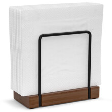 Porte-serviettes en bambou et fer – Modèle de table sur pied