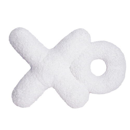 XO Plush Throw Pillow White18x18Inch Decorative Bedroom