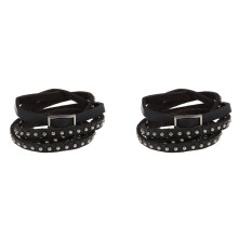 Punkrock armband met klinknagels, zwart, 2 stuks