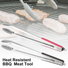 BBQ Tongs Stainless Steel 16 Inch with Acacia Wood Grips