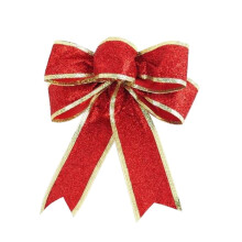 Christmas tree bow ornament pink silver gold glitter 1 piece