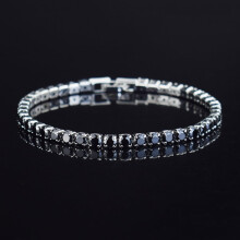 Pulseira de tênis feminina com zircônias microincrustadas de 4 mm (2025) - Nova pulseira masculina - Acessórios de joias - Atacado LJQ