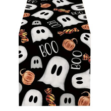 Pink Ghost Pumpkin Table Runner Halloween Decor 72x14 in