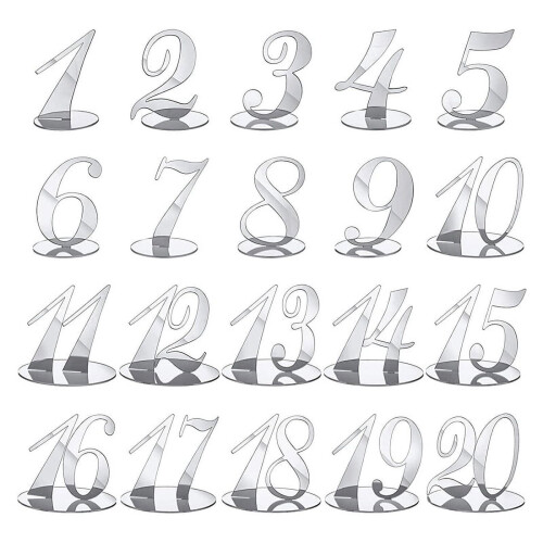 Hääpöytänumerot akryylistä 1-20