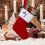 White Knitted Christmas Stocking with Monogram Embroidery 1