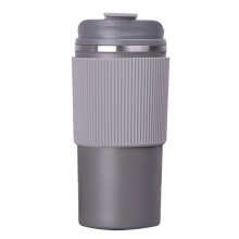 Mug de voyage à double paroi avec poignée en silicone et