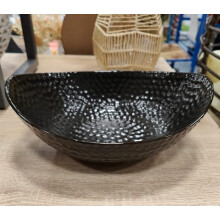 Oval Ceramic Matte Black Fruit Bowl 29.5x2x11.5Cm