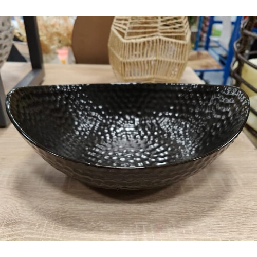 Oval Ceramic Matte Black Fruit Bowl 29.5x2x11.5Cm