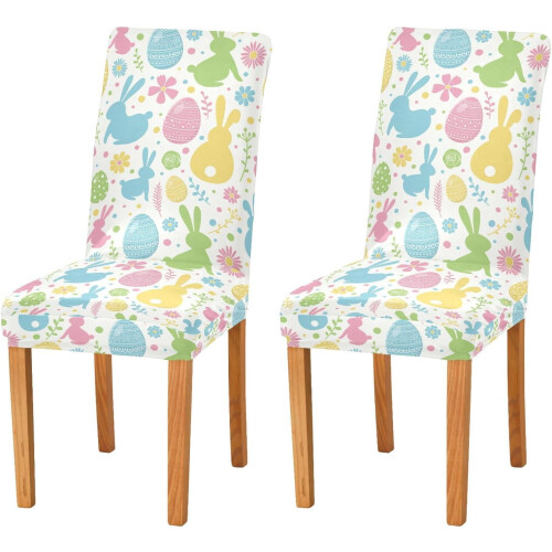 Eggs Bunny Blommor Stolsöverdrag Set med 4