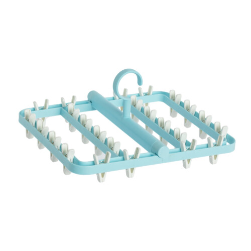 Étendoir à linge avec 24 pinces – Plastique, pliable