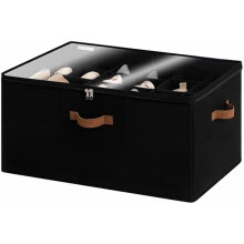 Panier de rangement pour chaussures avec couvercle transparent, 17 po x 17 po x 12,5 po,