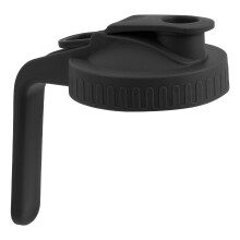 Sort plastikkande-låg til glas med bred åbning