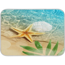 Tapis égouttoir à vaisselle en forme d'étoile de mer et de coquillage, 40 x 45 cm, absorbant
