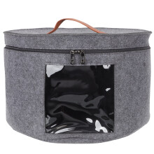 Boîte de rangement pour chapeau rond – Étui de voyage pliable gris