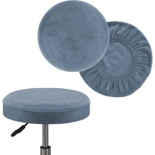 Lot de 2 housses de tabouret rondes en velours extensible