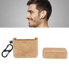 Walnuss-Holz-Etui für Earbuds - Handpoliert Weich