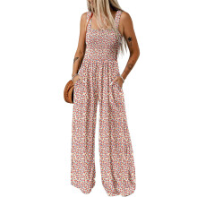 Women's Casual Loose Sleeveless Printed Wide-Leg-apricot S