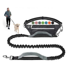 Guinzaglio per cani regolabile da indossare in vita, a mani libere, con maniglie imbottite e cuciture riflettenti