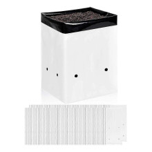 50 Pack 5 Gallon Square Grow Bags, PE Plant Containers for Vegetables, Seedlings