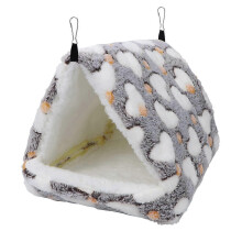 Sugar Glider Hammock Pouch, Warm Flannel & Cotton Nest Bed with Hooks, 20x21cm