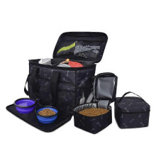 Hundefutter-Tragetasche aus 600D Oxford-Gewebe mit 2 Innentaschen für Reisen und Outdoor-Aktivitäten
