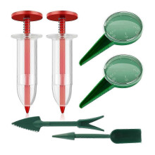 Mini zaaidispenser, 6-delige plantgereedschapset met handspreader en zaailingtransplanteerapparaat voor de tuin