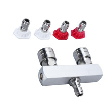 Ugello per idropulitrice 2 in 1, in acciaio inossidabile, attacco rapido da 1/4", ugello autobloccante, pressione massima 5000 psi.