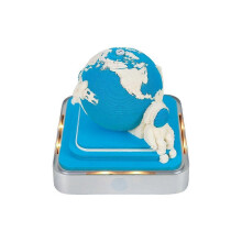 3D Memo Pad Calendar 2026 with LED Lights, Earth Sculpture Design Desktop Art Organiser
