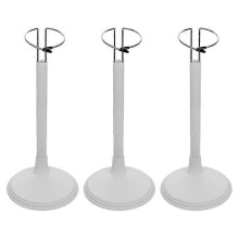 Verstellbarer Puppenständer für 30 cm große Figuren, 3 weiße PVC-Halter mit teleskopischer Höhe von 20-28 cm