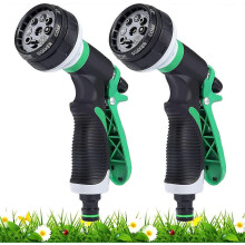 Pistola a spruzzo da giardino con 8 modalità irrigazione e flusso regolabile 0-100%, design ergonomico antiscivolo per lavaggio auto e piante